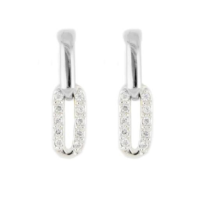 Diamante - Small Two Link Pavé Post Earrings by John Medeiros Jewelry Collections