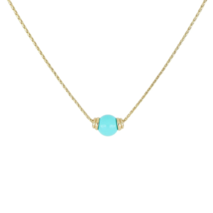 Pérola Single Turquoise Necklace Gold 16-18" John Medeiros