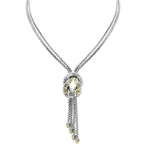 two tone knot necklace handmade by john medeiros