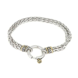 two tone double strand front clasp necklace handcrafted by john medeiros