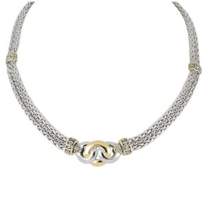 two tone Three Circle Necklace