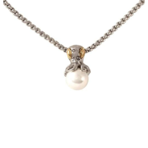 two tone octopus pearl Pendant with Chain