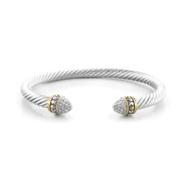Briolette Small Pave Wire Cuff bracelet