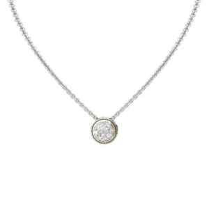 two tone Lanna Solitaire Pave Necklace