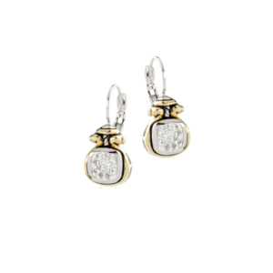 Pavé Two Tone French Wire Earrings handcrafted in the USA by john medeiros