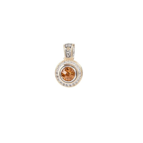 two tone champagne Pavé Accented Round Enhancer handcrafted in USA by john medeiros