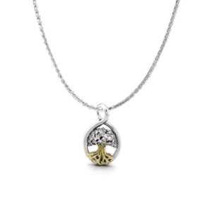 two tone Tree of Life Pendant with Chain handcrafted by john medeiros