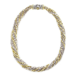 two tone Twisted Bead Collection 20 Strand Necklace handcrafted by john medeiros