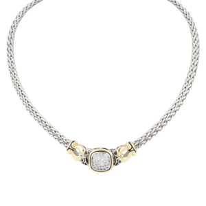 Pavé Double Strand Horseshoe Necklace handcrafted by john medeiros