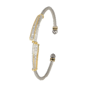 Celebration Petite Pavé Duel Channel Wire Cuff Bracelet by John Medeiros Jewelry Collections
