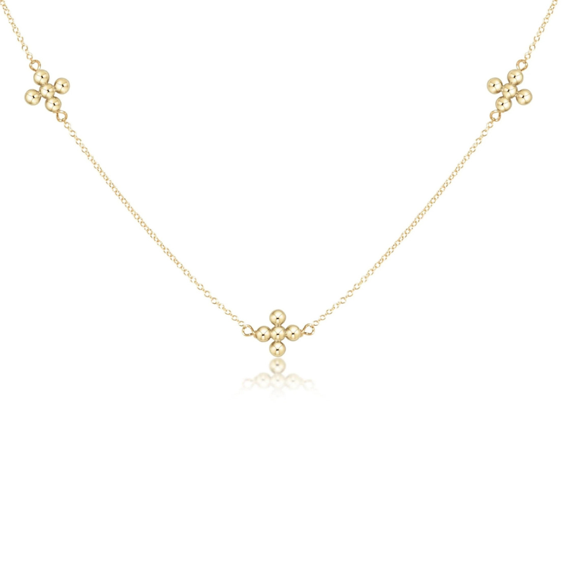 choker simplicity chain gold - classic beaded signature cross gold