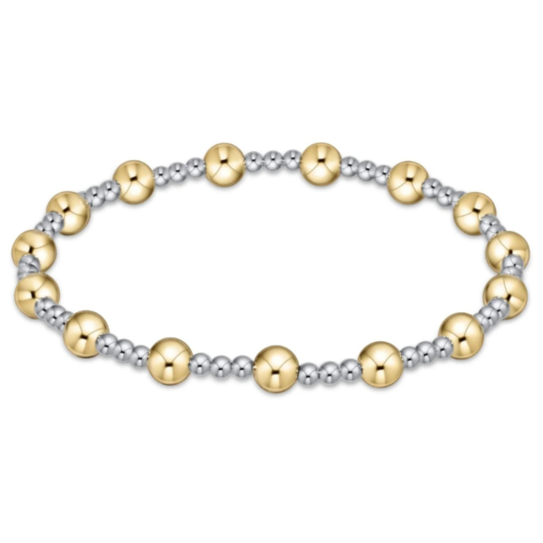 classic sincerity pattern 5mm bead bracelet - mixed metal
