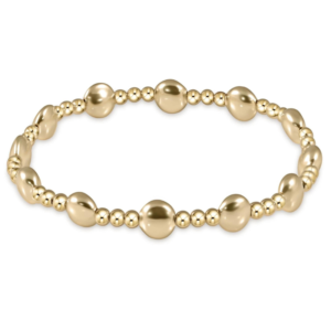 Honesty Gold Sincerity Pattern 6mm Bead Bracelet - Gold