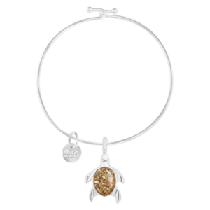 turtle charm bangle bracelet handmade in the USA by dune jewelry