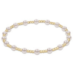 Classic Sincerity Pattern 4mm Bead Bracelet - Pearl