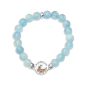 Cresting Wave Beaded Bracelet - Aquamarine