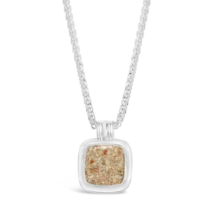 Cushion Cut Nautical Necklace - Wheat & Shells