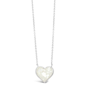 Full Heart Stationary Necklace - Abalone