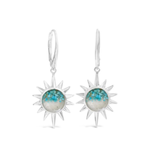 The Sun Earrings - Turquoise Gradient & Treasure Island Sand