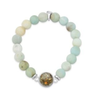 Round Beaded Bracelet - Amazonite & Madeira Beach Sand