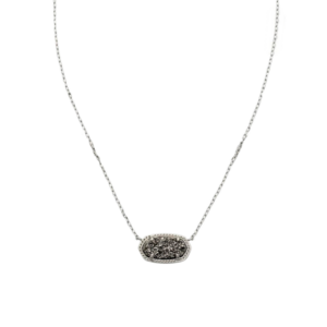Elisa Rhodium Necklace Platinum Drusy