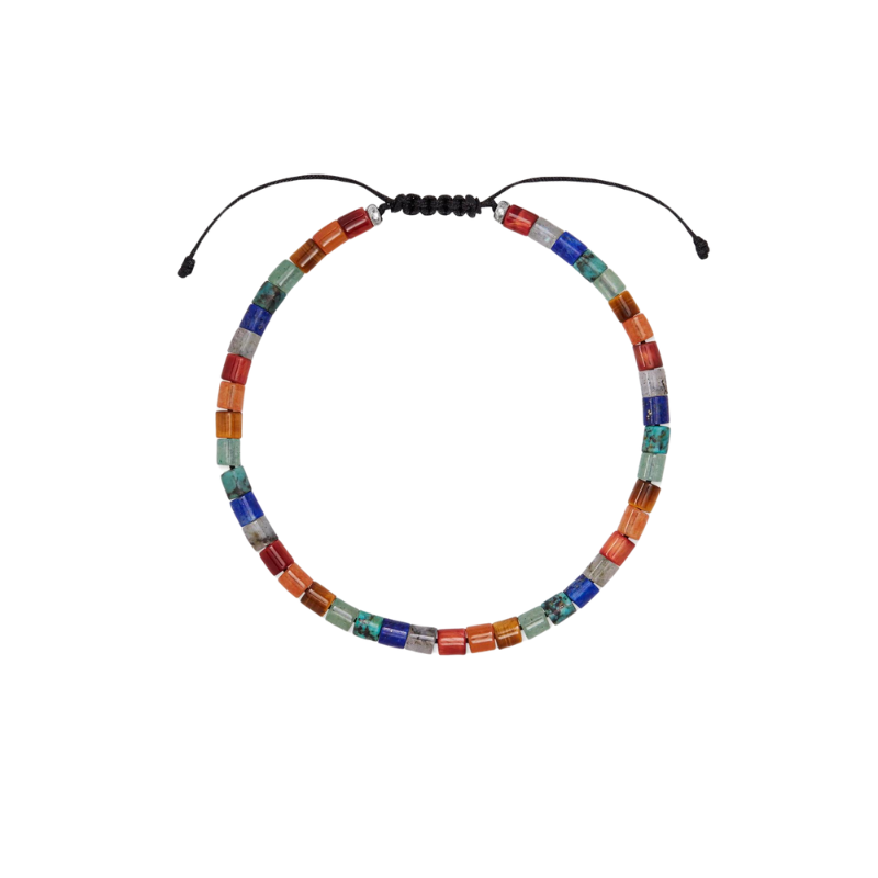 Grey Oxidized Sterling Silver Bracelet in Multi Mix - Medium