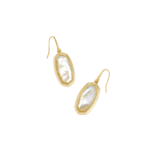 Dani Gold Ridge Frame Drop Earrings in Golden Abalone