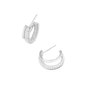 Layne Huggie Earrings in Silver