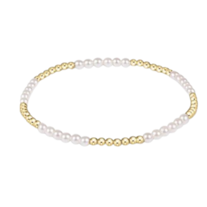 Classic Blissful Pattern 2.5mm Bead Bracelet - 3mm Pearl
