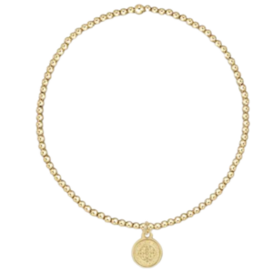 Classic Gold 2mm Bead Bracelet - Blessing Small Gold Disc