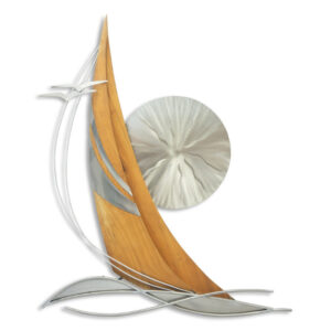 Teak Sailboat With Sun
