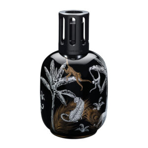 black and gold jungle porcelaine lampe berger lamp