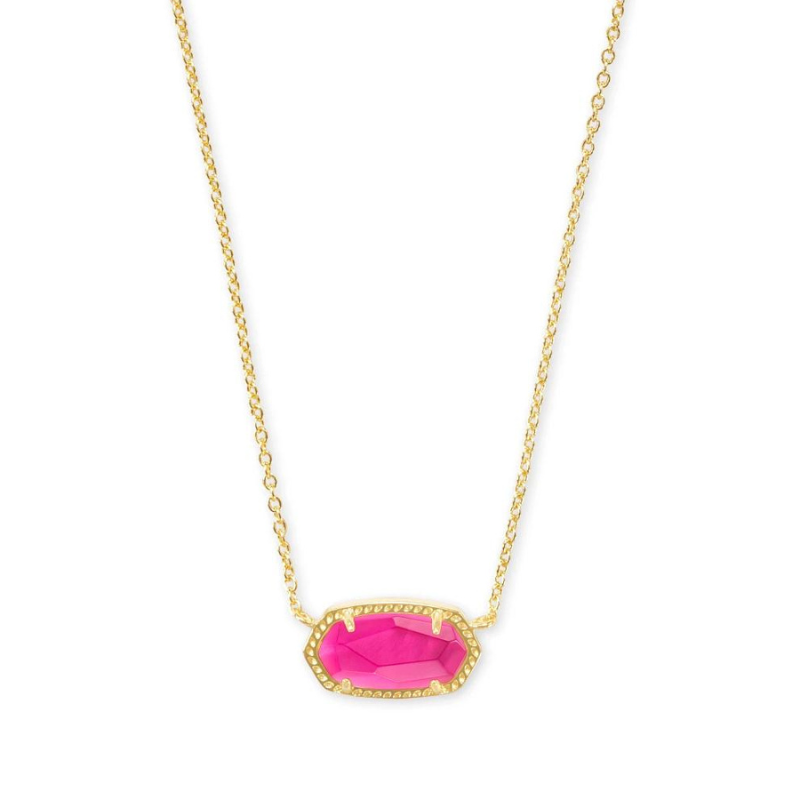 Elisa Gold Pendant Necklace in Azalea Illusion