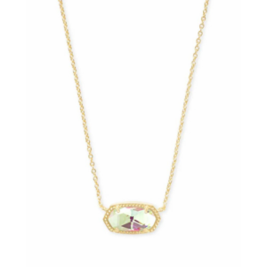 Elisa Gold Pendant Necklace in Dichroic Glass