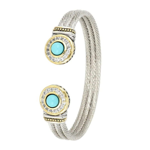 Pérola Pavé & Turquoise Cuff Bracelet by John Medeiros Jewelry Collections