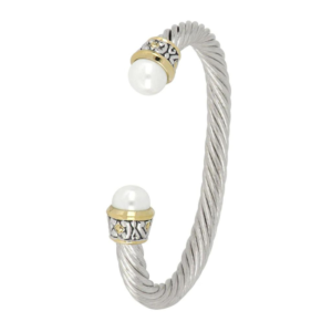 White Pearl Wire Cuff 10mm John Medeiros