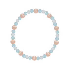 Sincerity Pattern 4mm Bead Bracelet - Dignity Gold 6mm