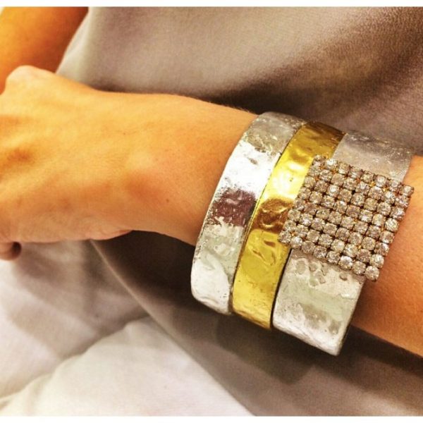 Sterling Silver Leaf Bangle