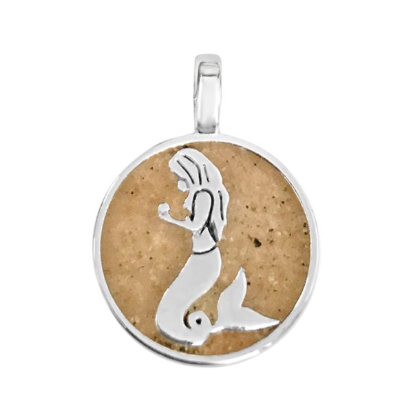 mermaid charm with sand handmade in the USA by dune jewelry