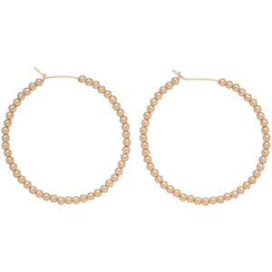beaded gold 1.75" hoop - 3mm bead gold