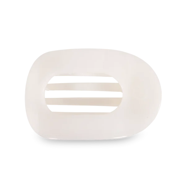 Flat Round Coconut White Large Hair Clip