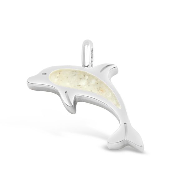 dolphin charm with sand handmade in USA by dune jewelry