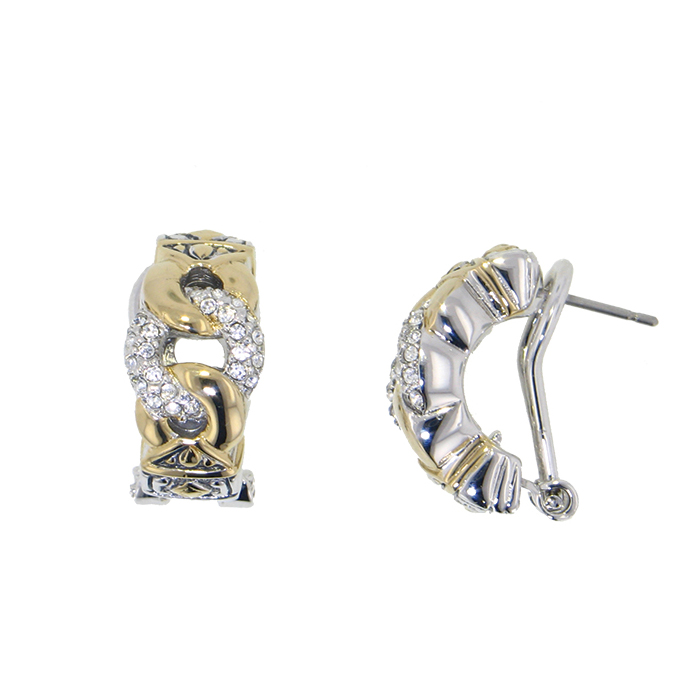 3 Circle Pave Post Clip Earrings The Bronze Lady