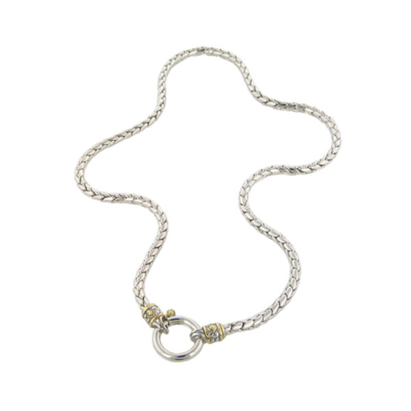 Two tone Spring Ring Chain Necklace