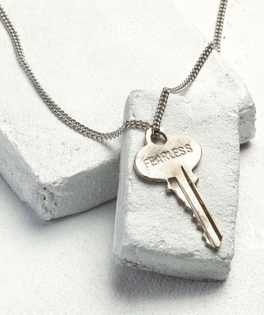Classic Key Necklace Fearless (Silver) The Bronze Lady