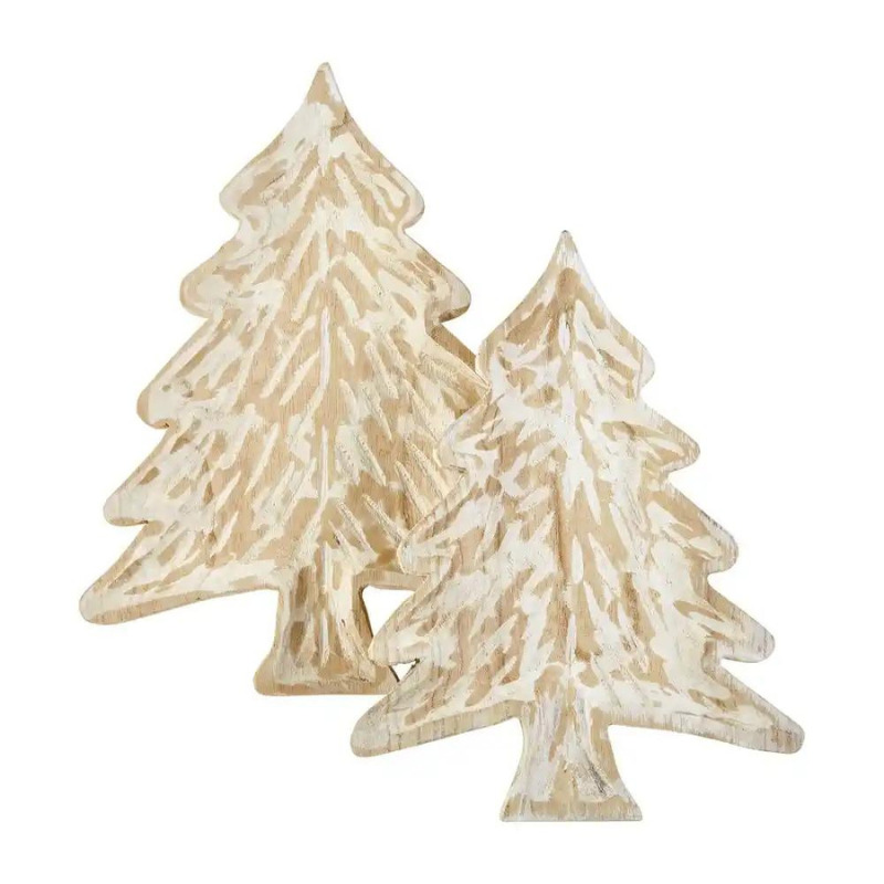 Wood Christmas Tree Tray Set The Bronze Lady