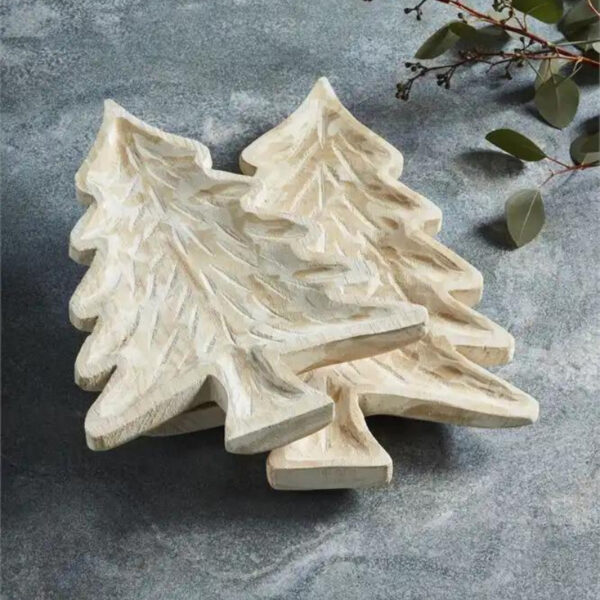 Wood Christmas Tree Tray Set The Bronze Lady