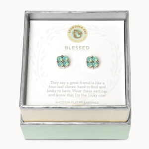 Sea La Vie Stud Earrings Blessed/Sea Foam Clover