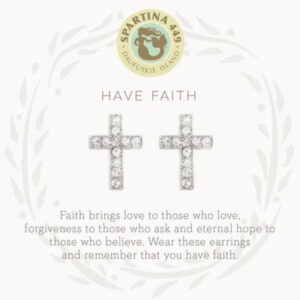 Sea La Vie Stud Earrings Have Faith/Cross