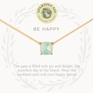 Sea La Vie Sea Glass Necklace 18" Happy/Sea Green